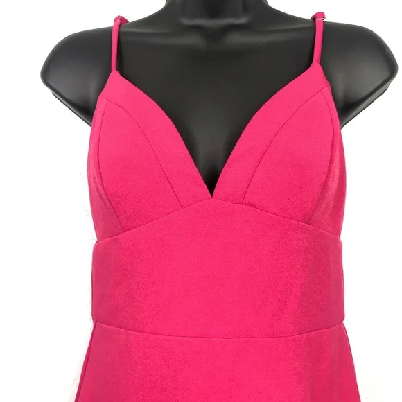 NEW LULU’S bodycon fitted exposed zipper hot pink Dress sexy Sz XS - Picture 7 of 14